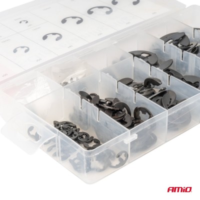 Estuche anillos de seguridad E-Clip 300 piezas variadas AMIO-04124