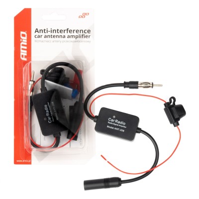 Amplificador de antena coche anti interferencias 12V AMIO-04133