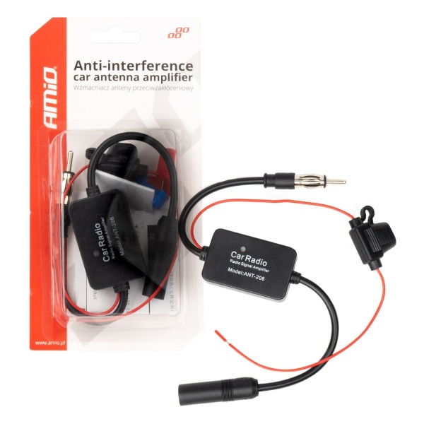 Amplificador de antena coche anti interferencias 12V AMIO-04133