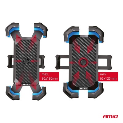 Soporte de teléfono para bicicleta, moto, scooter,  giratorio 360° AMiO-04146