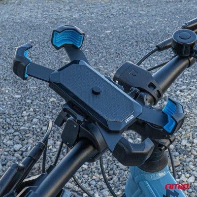 Soporte de teléfono para bicicleta, moto, scooter,  giratorio 360° AMiO-04146