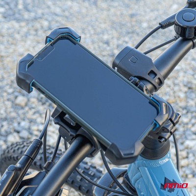 Soporte de teléfono para bicicleta, moto, scooter,  giratorio 360° AMiO-04146