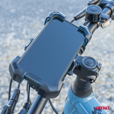 Soporte de teléfono para bicicleta, moto, scooter,  giratorio 360° AMiO-04146