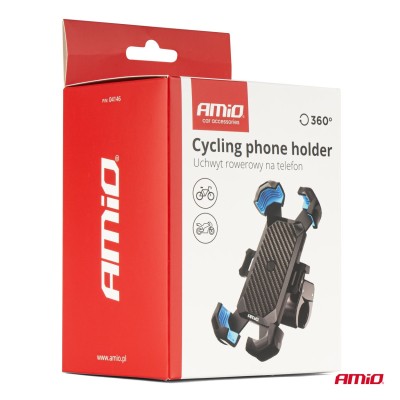 Soporte de teléfono para bicicleta, moto, scooter,  giratorio 360° AMiO-04146