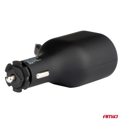 Cargador Rápido para Coche 3.0 con Cable Retráctil C 30W PD20W AMIO-04176