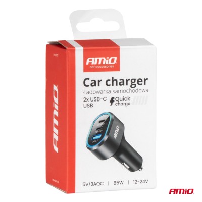 Cargador Rápido para Coche 3.0 PD65W PD20W AMIO-04177