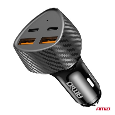 Cargador de echero 50W 2xUSB-A + 2xUSB-C AMIO-04284