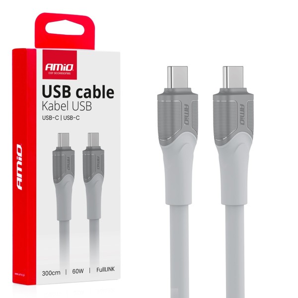 Cable USB-C a USB-C 60W 300cm FullLINK modelo X111 AMIO-04291