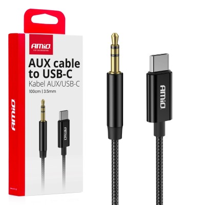Cable USB-C A TIPO AUX Mini Jack 3.5mm 1m AMIO-04294