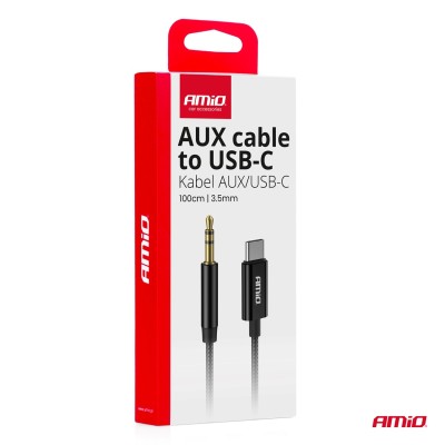 Cable USB-C A TIPO AUX Mini Jack 3.5mm 1m AMIO-04294