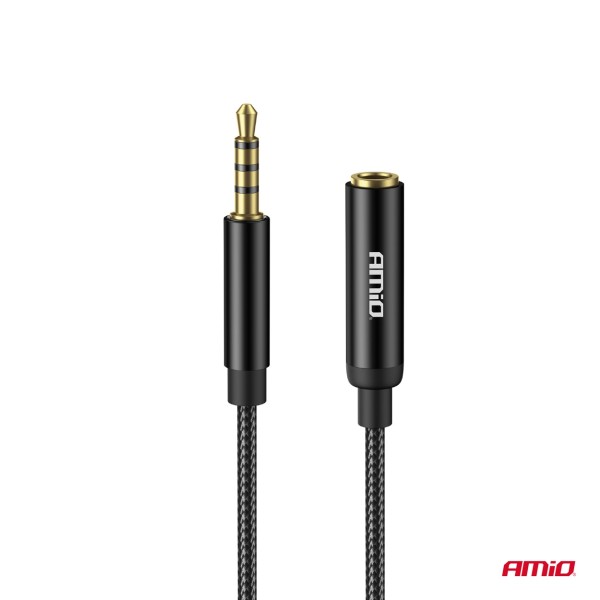 Cable alargador AUX Mini Jack 3.5mm macho a 3.5mm hembra 2mts. AMIO-04296