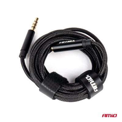 Cable alargador AUX Mini Jack 3.5mm macho a 3.5mm hembra 2mts. AMIO-04296