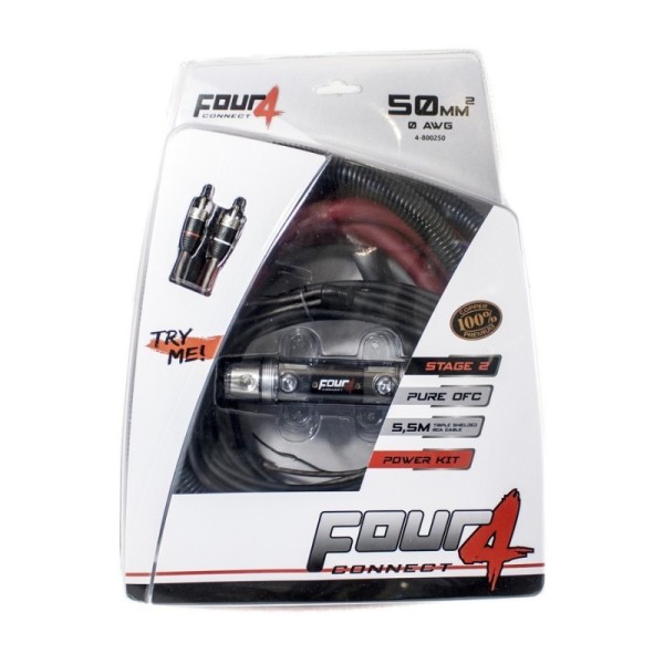 Kit cables instalación amplificadores 50mm de cobre FOUR CONNECT