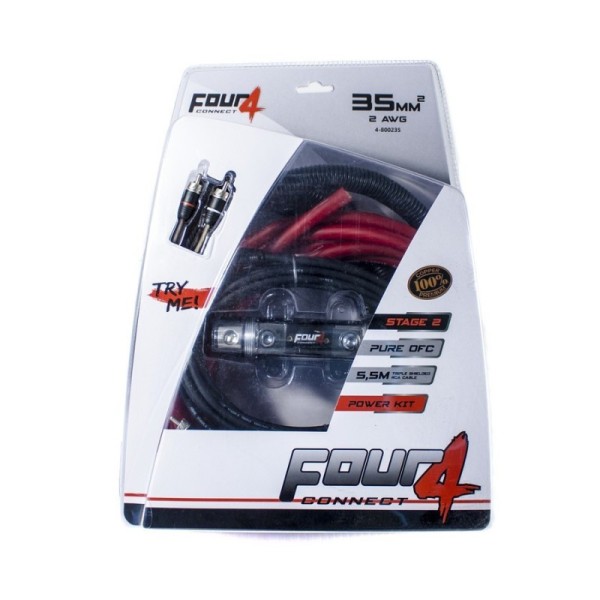 Kit cables instalación ampliadores 35mm de cobre FOUR CONNECT