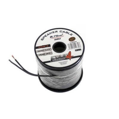 Bobina 30 metros Cable De Altavoz 2x0,75 mm 100% cobre OFC FOUR Connect 4-800231