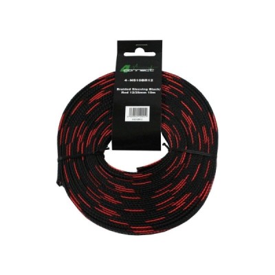 Piel de serpiente nailon 12/25mm negra y roja  Four connect 4-NS10BR12