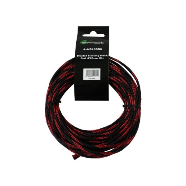 Piel de serpiente nailon 6/12mm negra y roja Four connect 4-NS10BR6