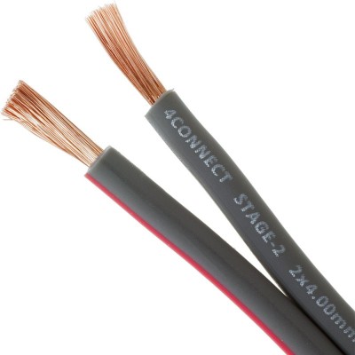Bobina 30 metros Cable De Altavoz 2x4 mm 100% cobre OFC FOUR Connect 4-800238