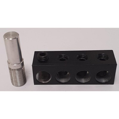 Adaptador de corriente 3 vías de 50mm aluminio negativo