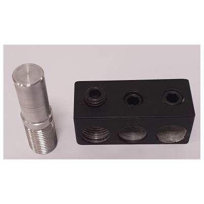 Adaptador de corriente 2 vías 50mm aluminio negativo