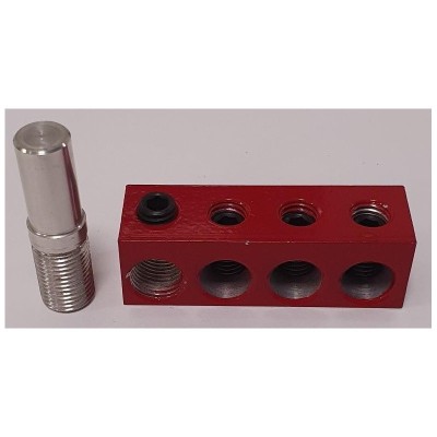 Adaptador de corriente 3 vías 50mm aluminio positivo