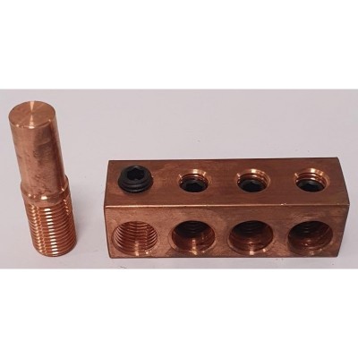 Adaptador corriente 3 vías 50mm de cobre