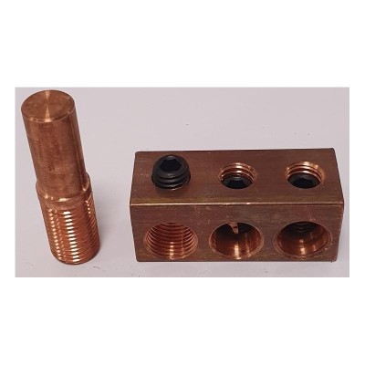 Adaptador corriente 2 vías 50mm de cobre