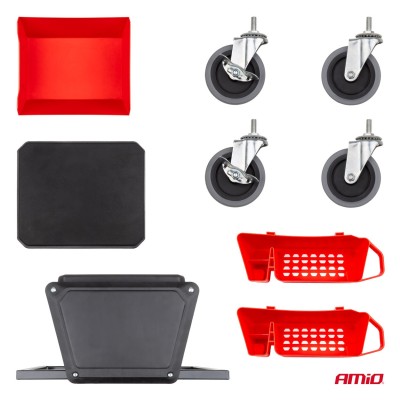 Asiento de trabajo con almacenamiento de herramientas 150kg AMIO-04268