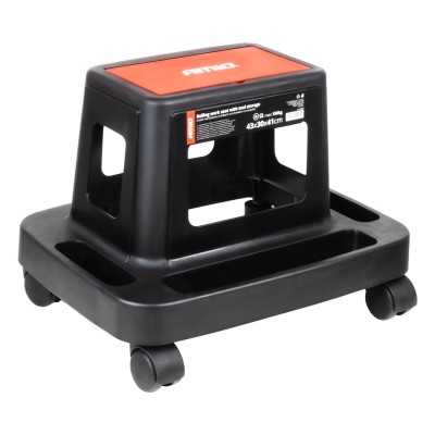 Asiento de trabajo con almacenamiento de herramientas 150 kg AMIO-04269