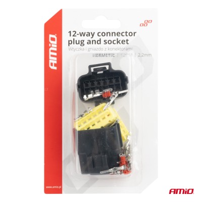 Conector rápido con terminales macho y hembra 12 pines 2.2mm AMIO-04352
