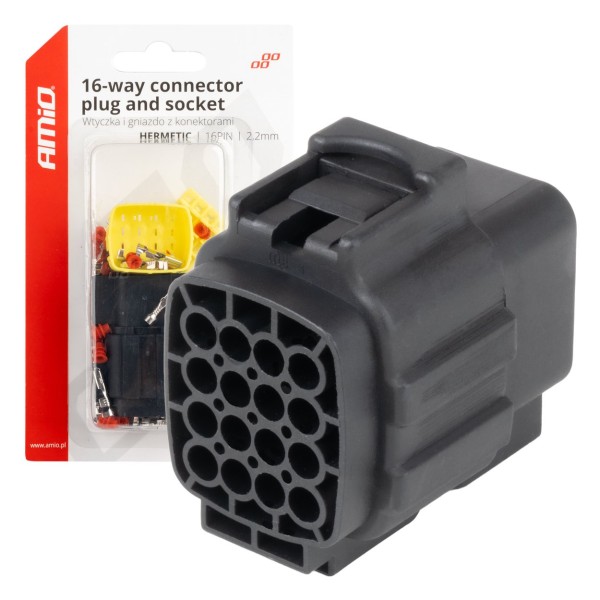 Conector rápido con terminales macho y hembra 16 pines 2.2mm AMIO-04353