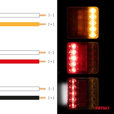 Piloto trasero LED para remolque AMIO-04389