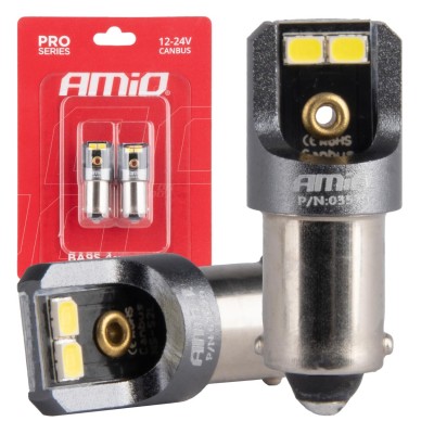 Bombillas LED CANBUS PRO T4W BA9S blanco 12V 24V AMIO-03579