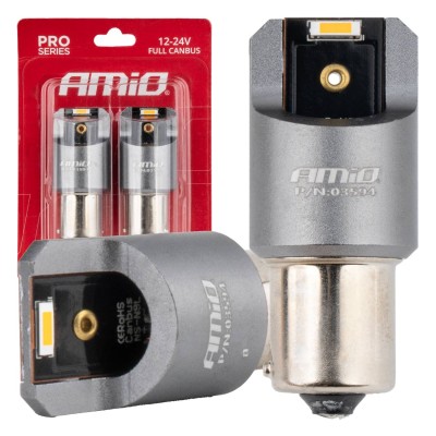 Bombillas LED FULL CANBUS PRO PY21W ámbar 12V 24V AMIO-03594