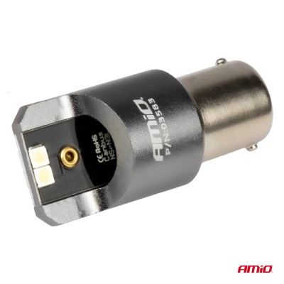 Bombillas LED CANBUS PRO series BA15S P21W blanco 12/24V AMIO-03583