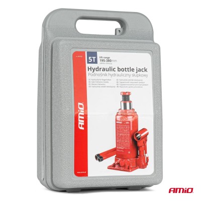 Gato hidráulico de botella 5T caja PVC AMIO-04183