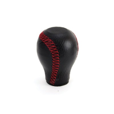 Pomo cambio de marchas de cuero estandard hilos rojos