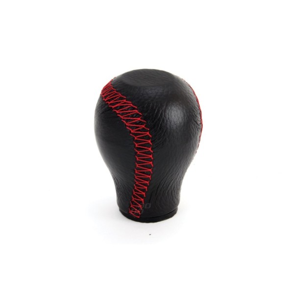 Pomo cambio de marchas de cuero estandard hilos rojos