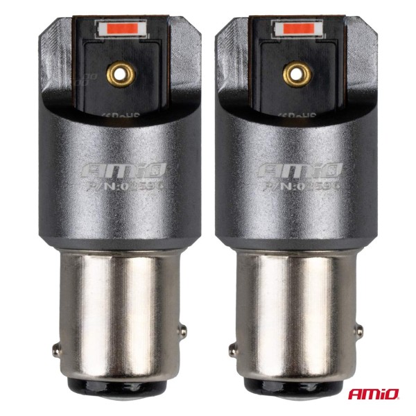 Bombillas LED CANBUS PRO series BAY15D P21/5W 2x1860SMD Rojo 12/24V FULL CANBUS