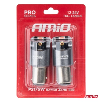 Bombillas LED CANBUS PRO series BAY15D P21/5W 2x1860SMD Rojo 12/24V FULL CANBUS