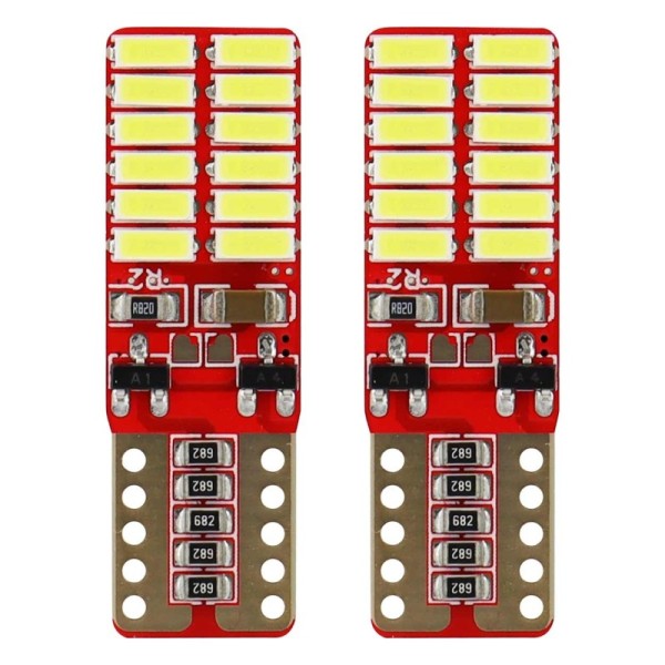 LED CANBUS 24SMD 4014 T10e (W5W) White 12V/24V