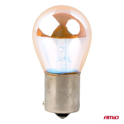 Bombillas halógenas PY21W 12V21W BAU15S LumiTec ámbar (naranja) cromadas AMIO