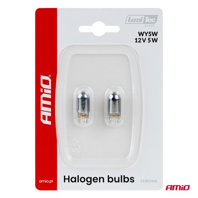 Bombillas halógenas WY5W 12V5W LumiTec cromadas AMIO