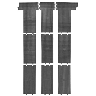 Alfombras de goma VW T5 Multivan 2010/VW T6 Multivan 2015 Filas II+III 6 raíles