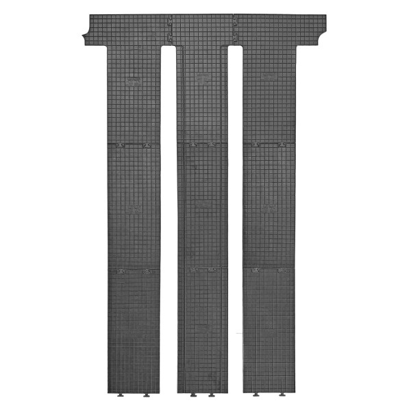 Alfombras de goma VW T5 Multivan 2010/VW T6 Multivan 2015 Filas II+III 6 raíles